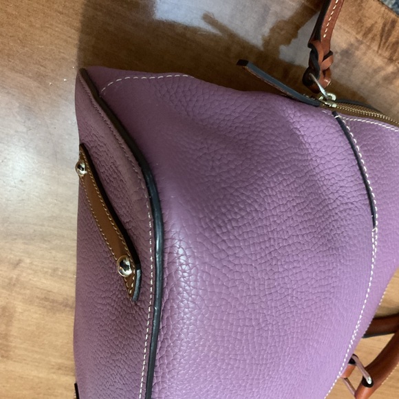 Dooney & Bourke Mauve Pebble Leather Carter Satchel - Picture 6 of 16